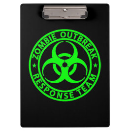 Zombie-Ausbruch-Warteteam-Neon-Grün Klemmbrett