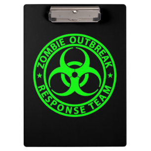 Zombie-Ausbruch-Warteteam-Neon-Grün Klemmbrett