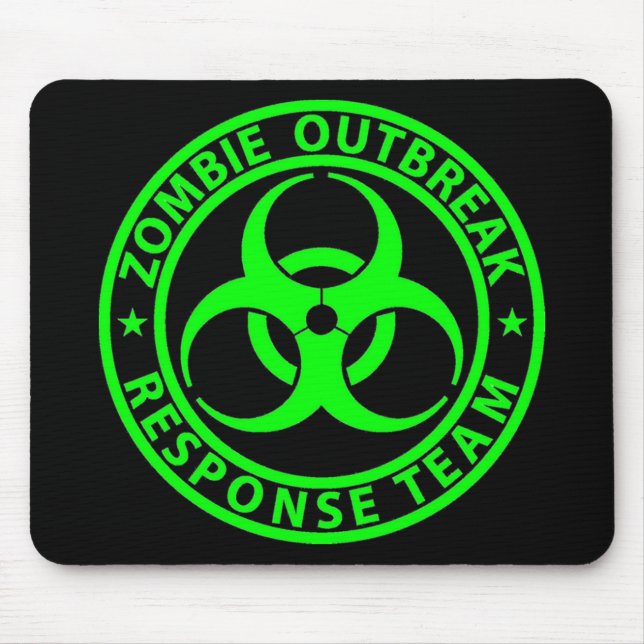 Zombie-Ausbruch-Warteteam-Neon-Grün Mousepad (Vorne)
