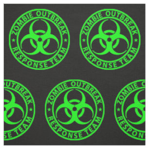 Zombie-Ausbruch-Warteteam-Neon-Grün Stoff