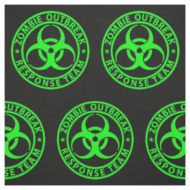 Zombie-Ausbruch-Warteteam-Neon-Grün Stoff (Muster)