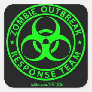 Zombie-Ausbruch-Warteteam USA Quadratischer Aufkleber