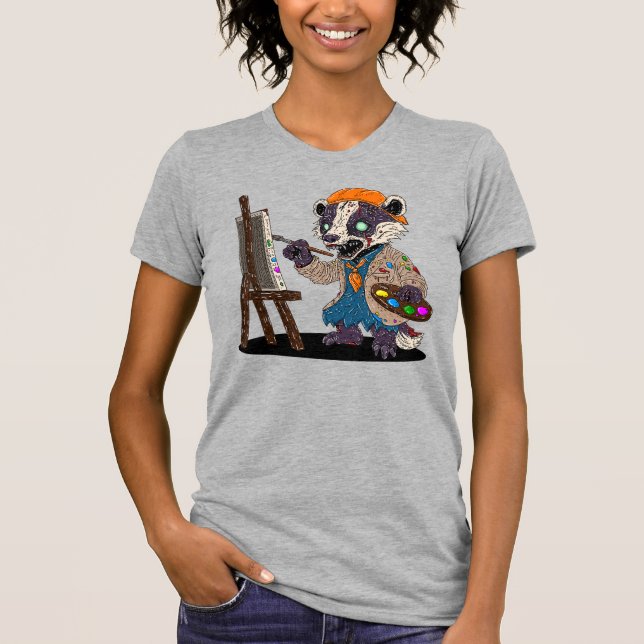 Zombie Badger Artist T-Shirt (Vorderseite)