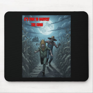 Zombie-Bauer gruselige Maisernte mit Y-Farm-Szene Mousepad