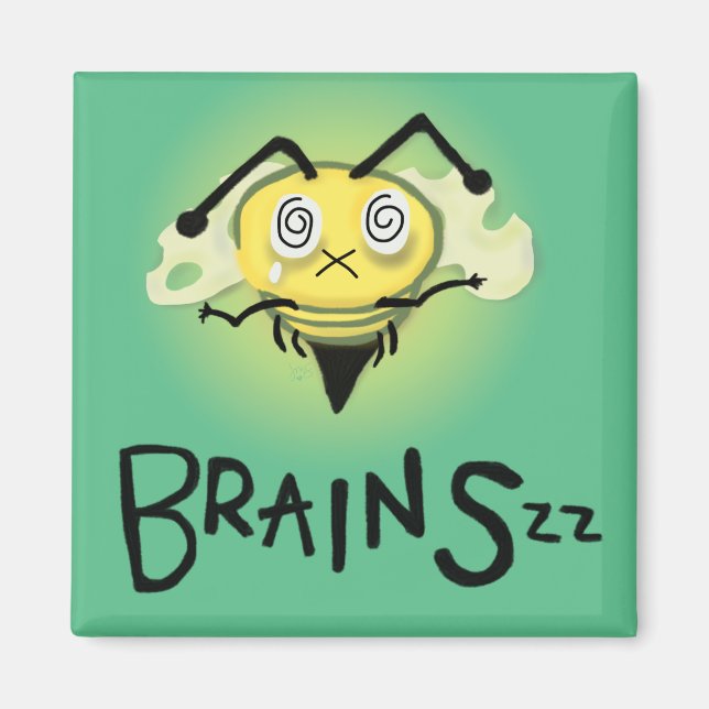 Zombie Bee/Zom-BEE - BRAINS. Magnet (Vorne)