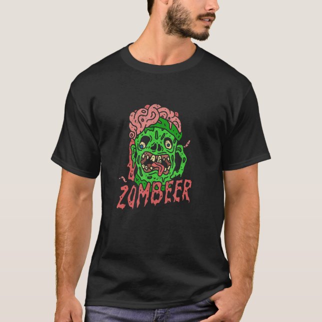 Zombie Beer Zombeer Goth Satanic Punk Satan Gothic T-Shirt (Vorderseite)
