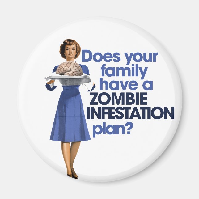 Zombie-Befall-Plan Magnet (Vorne)