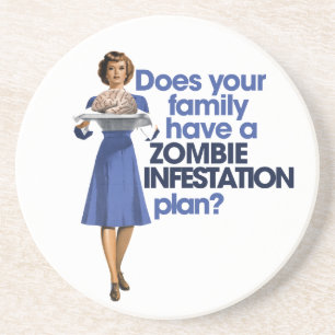 Zombie-Befall-Plan Sandstein Untersetzer