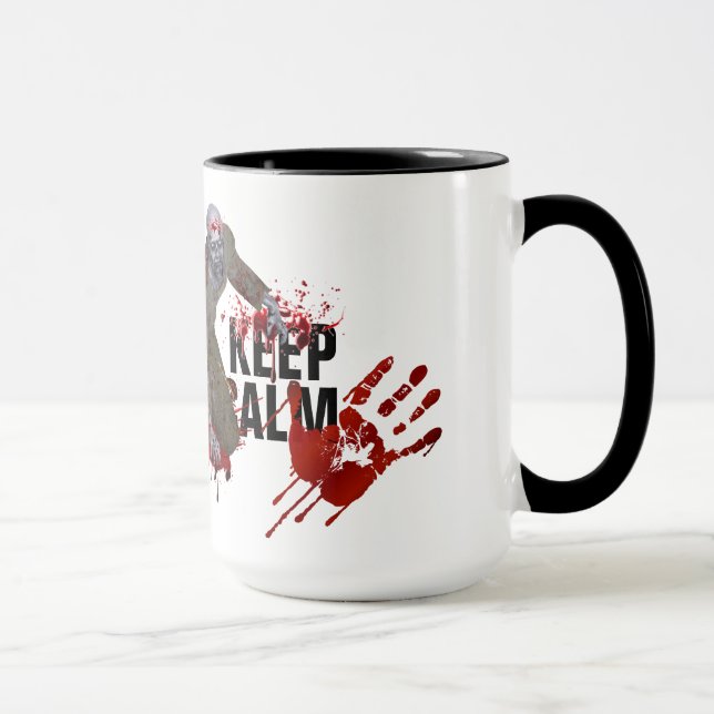 Zombie Behalt Calm Ringer Tasse (Rechts)