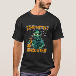 Zombie bei Tag Arbeiter bei Nacht Büro T-Shirt