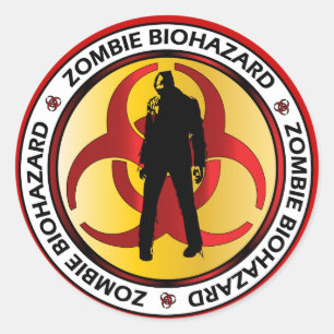 Zombie-Biogefährdung-Abfall Runder Aufkleber
