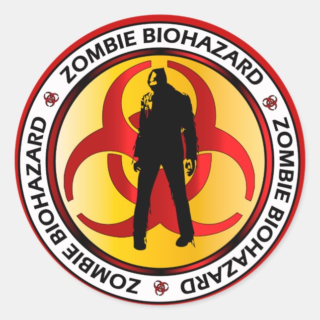 Zombie-Biogefährdung Runder Aufkleber (Vorderseite)