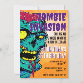Zombie Birthday Halloween Kids Party Einladung