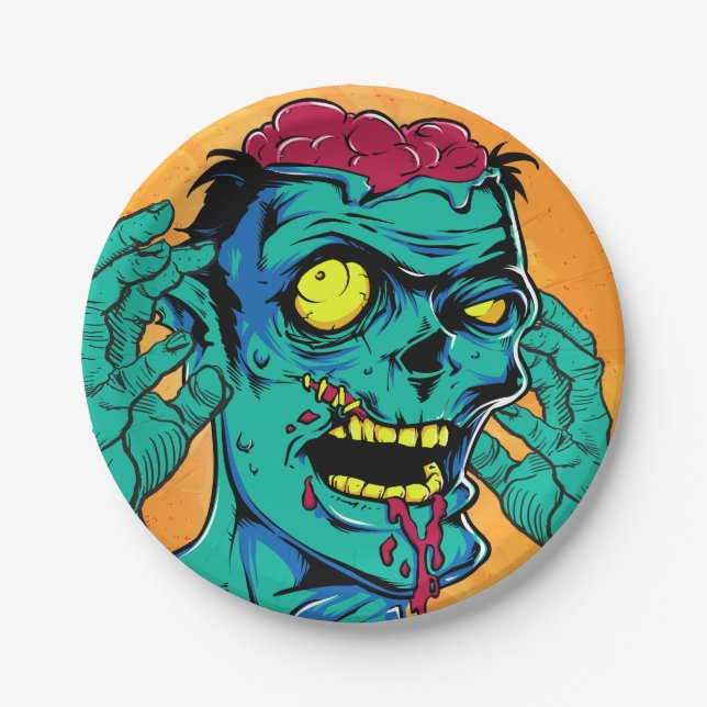 Zombie Birthday Halloween Kids Party Pappteller (Vorderseite)