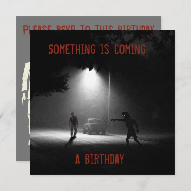 ZOMBIE BIRTHDAY PARTY EINLADUNG DURCH Jetpackcorps (Vorne/Hinten)