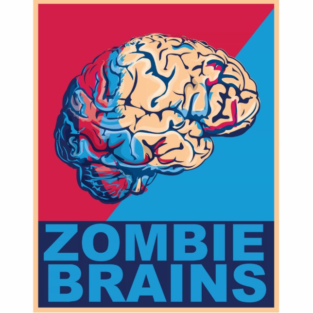 Zombie Brain Freistehende Fotoskulptur (Vorne)