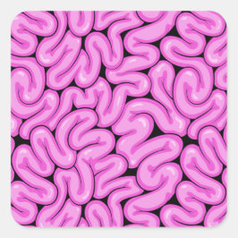Zombie Brain Pattern Quadratischer Aufkleber