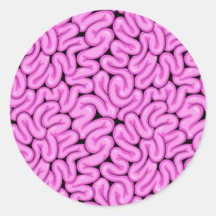 Zombie Brain Pattern Runder Aufkleber