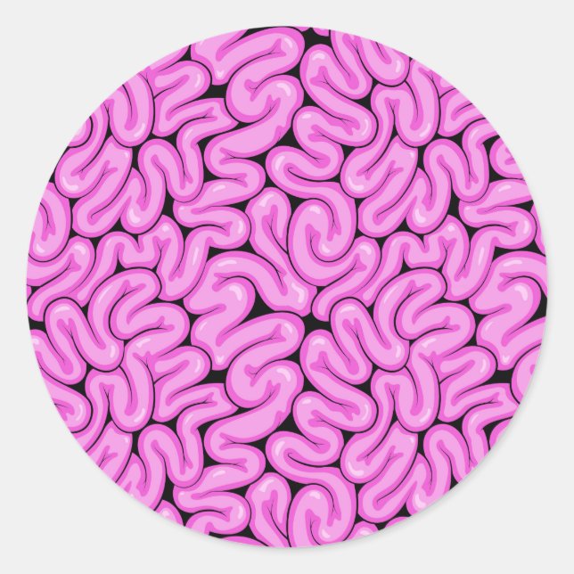 Zombie Brain Pattern Runder Aufkleber (Vorderseite)