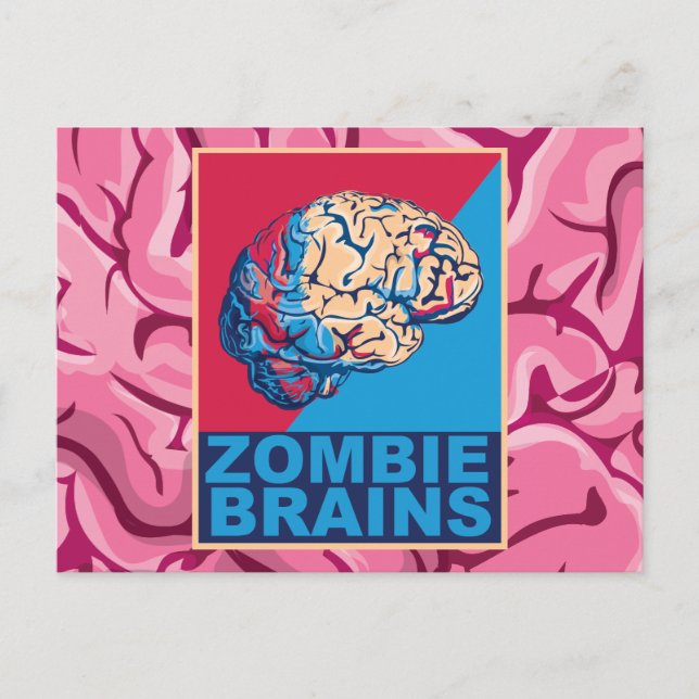 Zombie Brain Postkarte (Vorderseite)