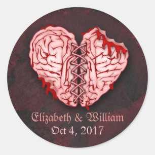 Zombie Brains Wedding Stickers