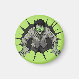 Zombie bricht durch Wand Horror-Geschenk Magnet