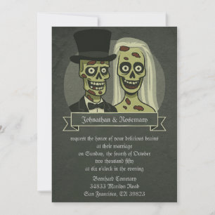 Zombie Bride & Groom Hochzeitseinladungen Einladung