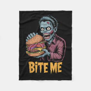 Zombie Burger Funny Food Halloween Fleecedecke
