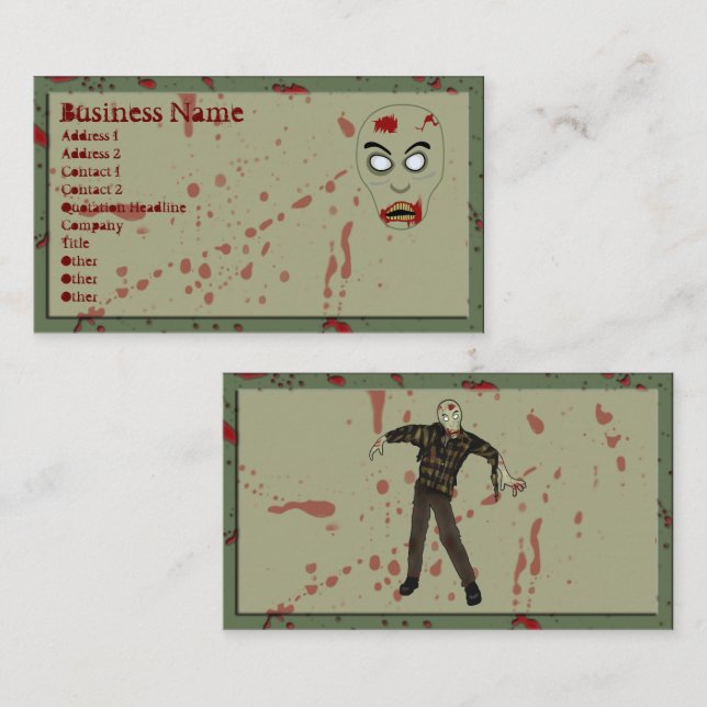 Zombie Business Cards v2 Visitenkarte (Vorne/Hinten)