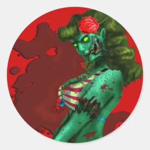 Zombie Button-oben Aufkleber