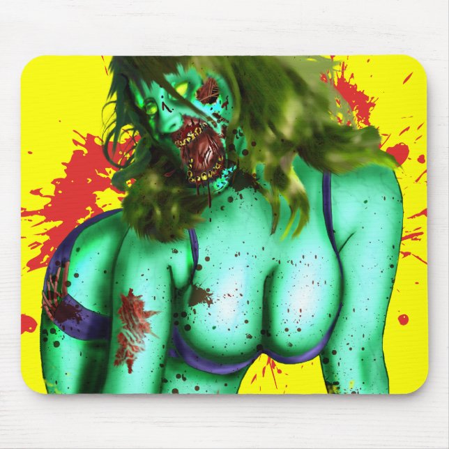 Zombie Button-oben Mousepad (Vorne)