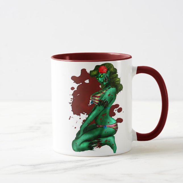 Zombie Button-Oben Tasse (Rechts)