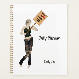 Zombie Button Up Girl Protest I Daily Planer