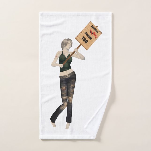 Zombie Button Up Girl Protest I Handtuch (Handtuch)