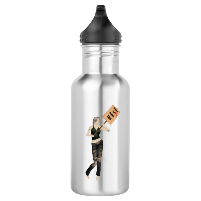 Zombie Button Up Girl Protest I Wasserflasche (Rechts)