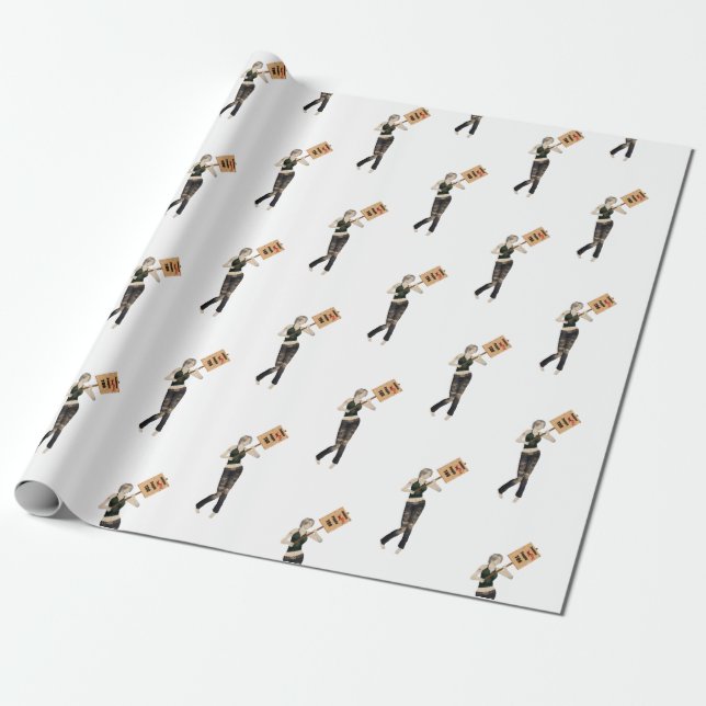 Zombie Button Up Girl Protest I Wrapping Paper Geschenkpapier (Ungerollt)