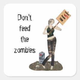 Zombie Button Up Girl Protest II Aufkleber