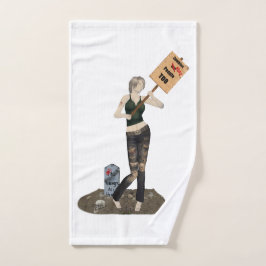 Zombie Button Up Girl Protest II Handtuch