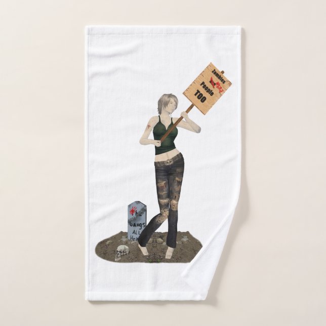 Zombie Button Up Girl Protest II Handtuch (Handtuch)