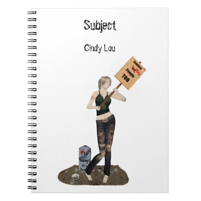 Zombie Button Up Girl Protest II SpiralNotebook Notizblock (Vorderseite)