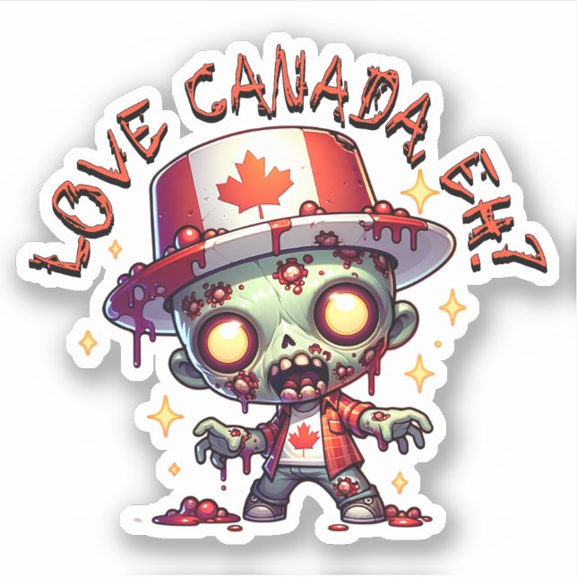 Zombie Canada Day Aufkleber (Vorderseite)
