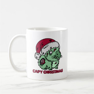 Zombie Capybara Weihnachten Kaffeetasse