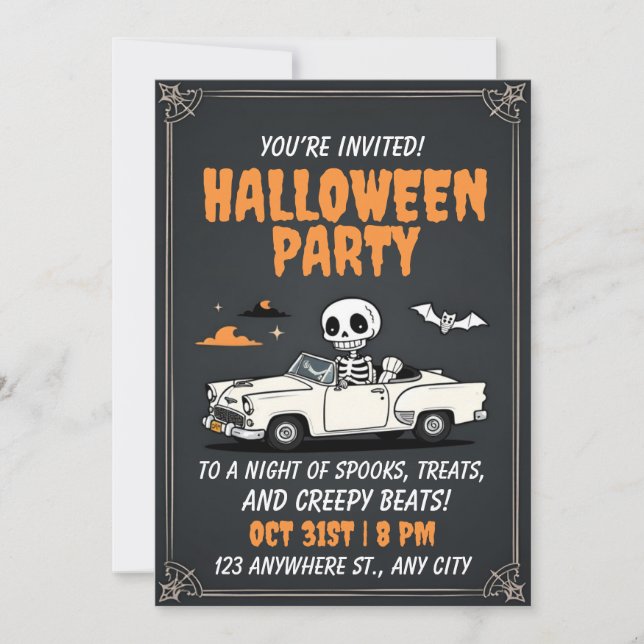 Zombie Car Halloween-Party Einladung (Vorderseite)