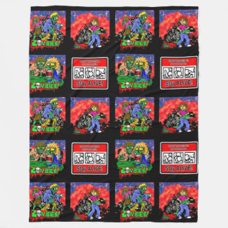 Zombie Cartoon Pattern Fleecedecke