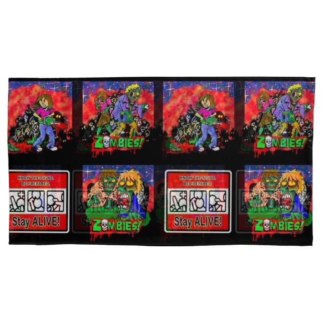 Zombie Cartoon Pattern Kissenbezug (Vorderseite)