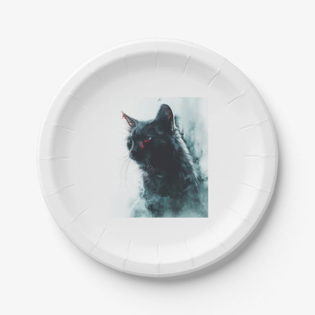 Zombie Cat Apokalypse Pappteller (Vorderseite)