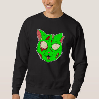 Zombie Cat Lazy Halloween Costume Scary Creepy Spo Sweatshirt
