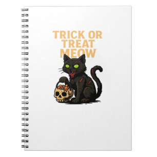 Zombie Cat - Trick oder Treat Meow Halloween Desig Notizblock