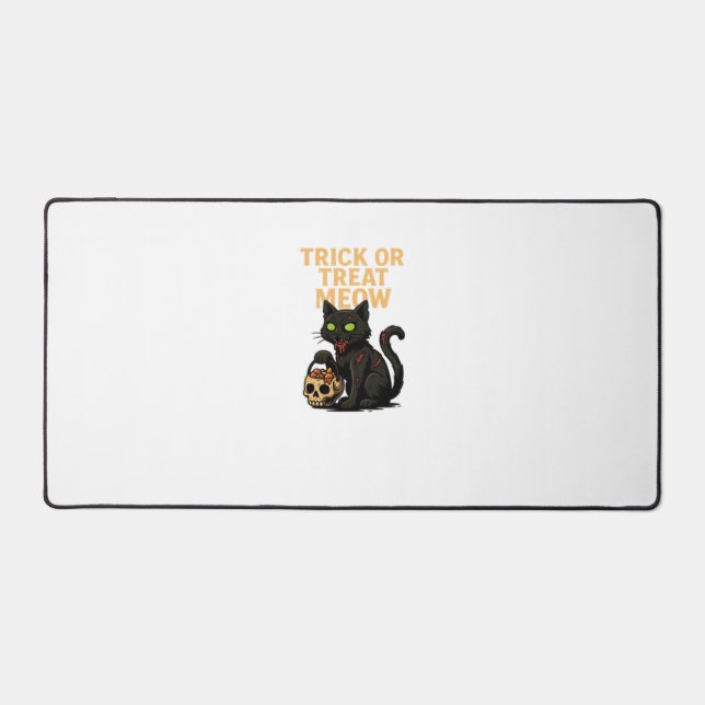 Zombie Cat - Trick oder Treat Meow Halloween Desig Schreibtischunterlage (Vorderseite)