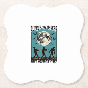 Zombie Chase Shirt Vintage Untoter Escape Grafik_1 Untersetzer